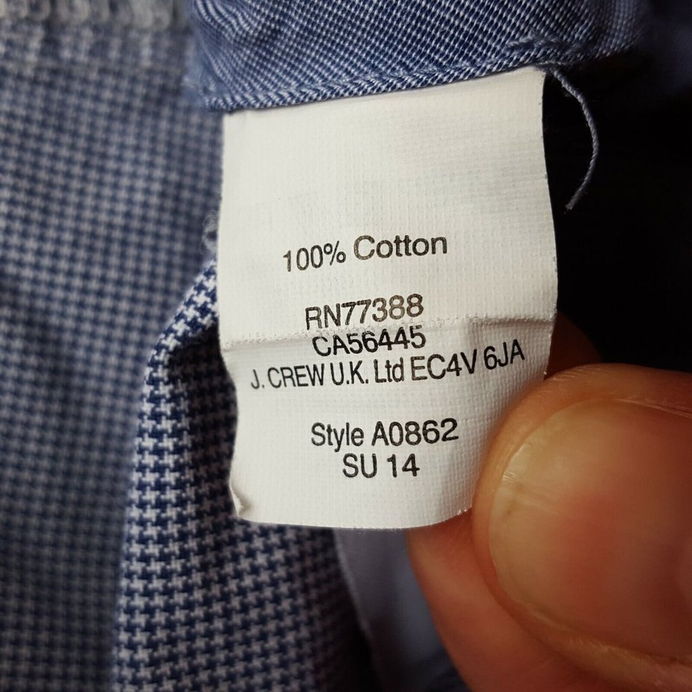 J.Crew Club Chino Shorts Blue Mini Houndstooth Men's Size 32 10.5 100% Cotton - Picture 5 of 5